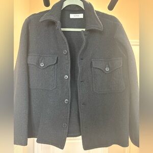 Buck Mason Black Felted Wool Field Shirt